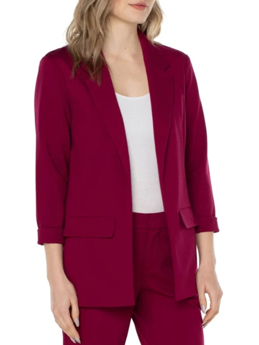 Liverpool Boyfriend Blazer - Garnet Berry